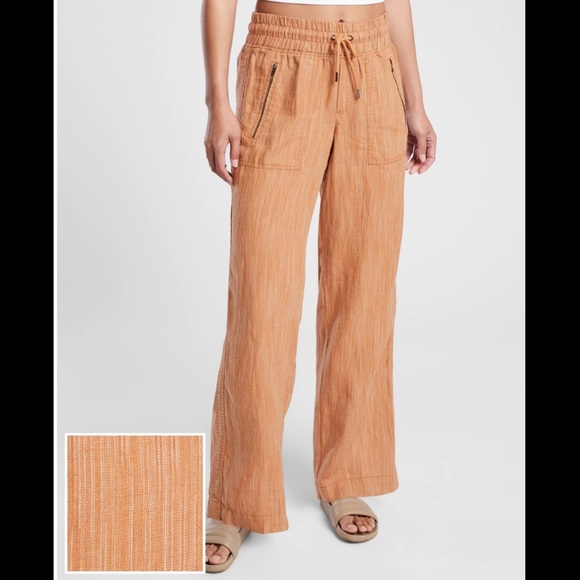 Athleta Pants - Athleta Cabo Linen Textured Wide Leg Pant Size 6